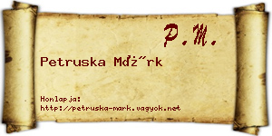 Petruska Márk névjegykártya